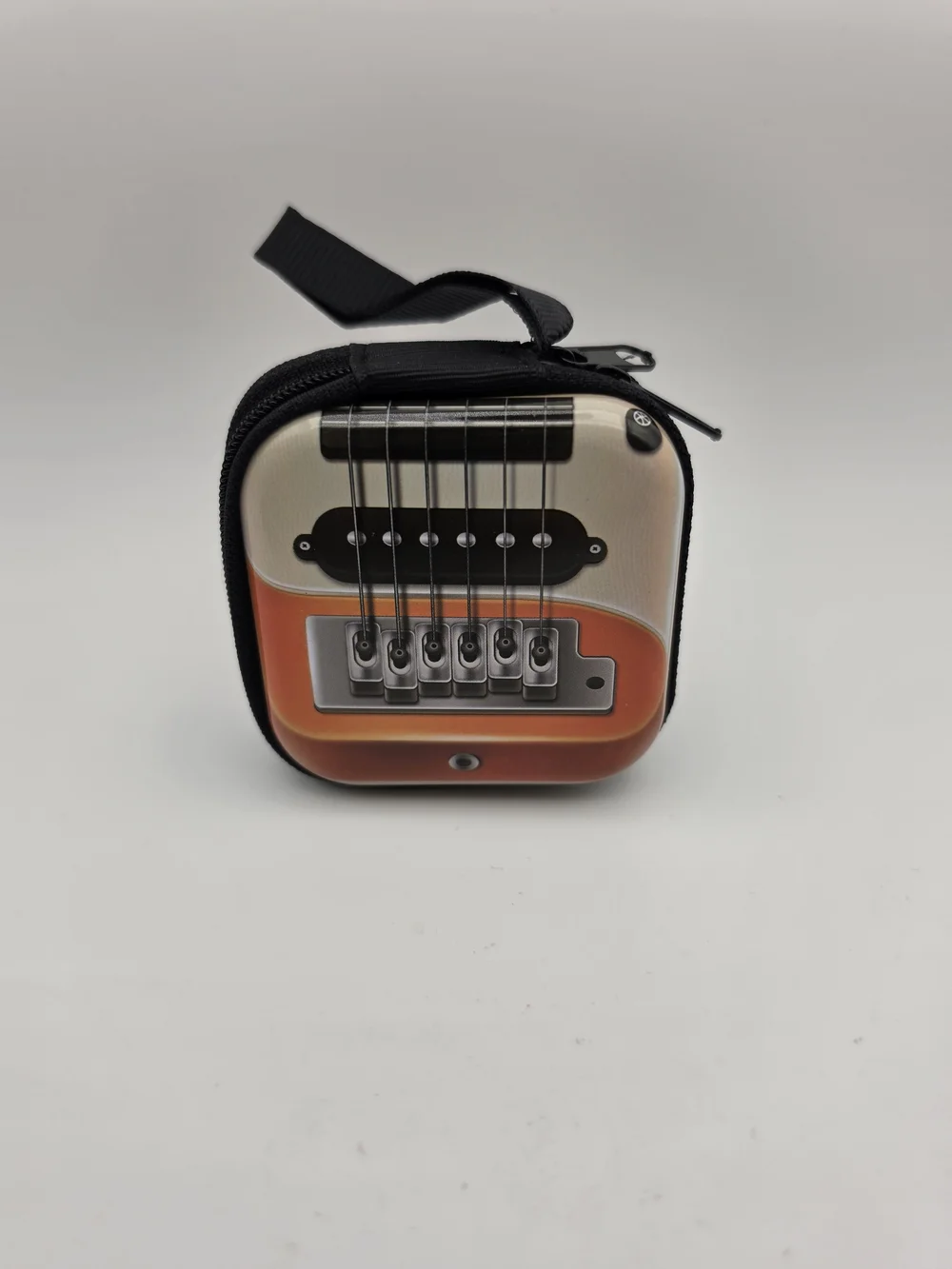 Retro Electric Guitar Hard Shell Mini Pouch/Coin & Earbud Case New